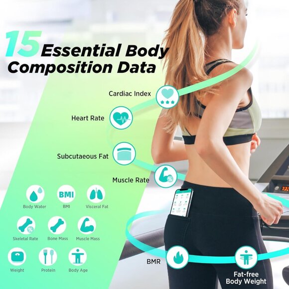 Smart Scale for Body Weight and Fat Percentage, High Accuracy Digital Bathroom S - Picture 4 of 6